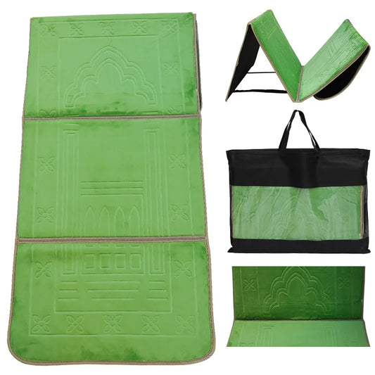 Tapis de Prière Pliable avec Sac de Rangement – Idéal pour le Voyage & le Repos