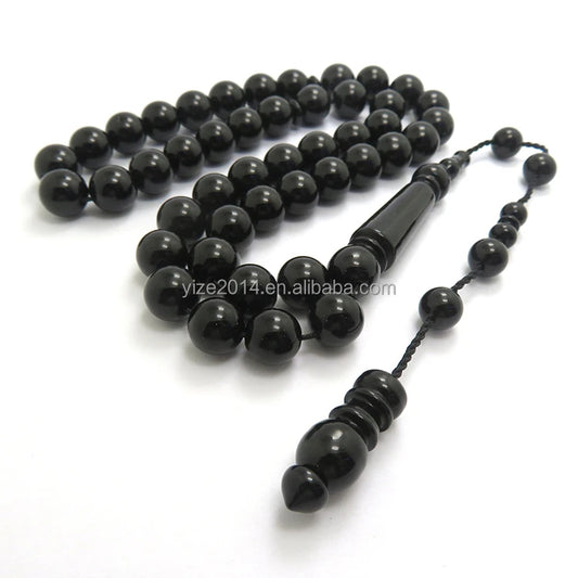 Chapelet Élégant – Perles Noires 10MM (51 Perles)