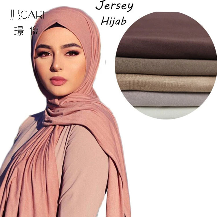 Hijab Premium Jersey – Écharpe en Coton Mercerisé, Extensible & Confortable