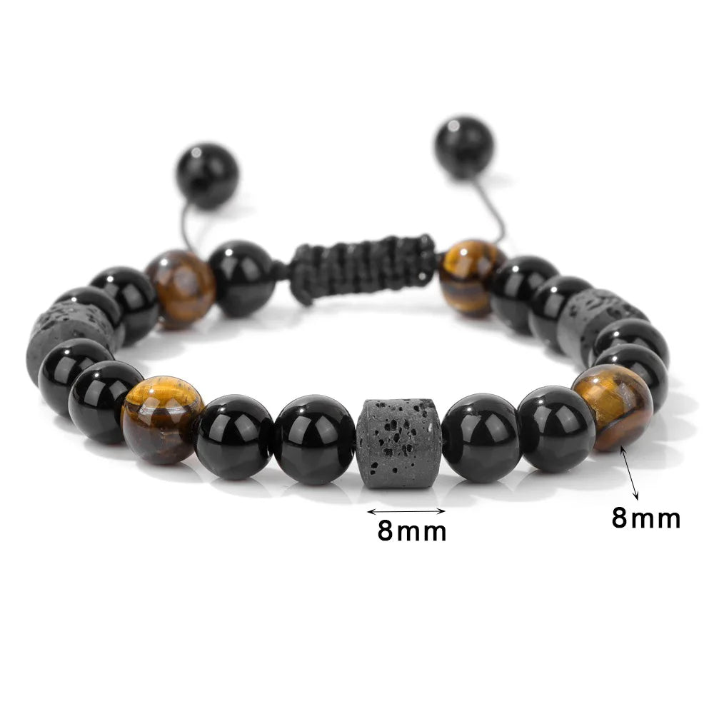 Bracelet en Pierre Naturelle Œil de Tigre – Force & Élégance